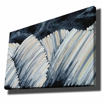 Canvastavla 70x100 cm - Abstrakt komposition av böljande former i svart och vitt - Svart / Vit / Grå - Inredning - Tavlor & posters - Canvastavla