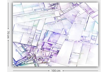 Canvastavla 70x100 cm - Abstrakt komposition av geometriska former i mjuka nyanser - Lila / Vit / Ljusblå - Inredning - Tavlor & posters - Canvastavla