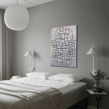 Canvastavla 70x100 cm - Abstrakt komposition av geometriska former i mjuka nyanser - Ljusgrå / Rosa / Svart - Inredning - Tavlor & posters - Canvastavla