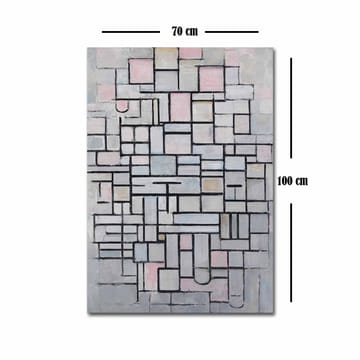 Canvastavla 70x100 cm - Abstrakt komposition av geometriska former i mjuka nyanser - Ljusgrå / Rosa / Svart - Inredning - Tavlor & posters - Canvastavla