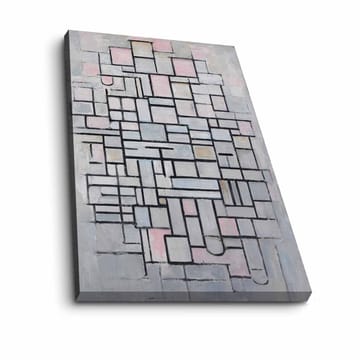 Canvastavla 70x100 cm - Abstrakt komposition av geometriska former i mjuka nyanser - Ljusgrå / Rosa / Svart - Inredning - Tavlor & posters - Canvastavla