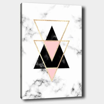 Canvastavla 70x100 cm - Abstrakt komposition av trianglar i olika färger och former - Svart / Rosa / Guld - Inredning - Tavlor & posters - Canvastavla