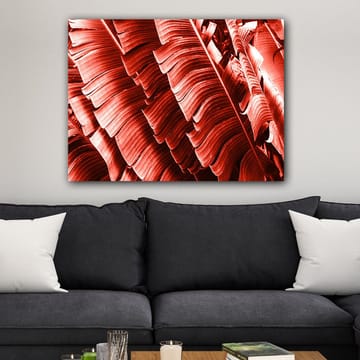 Canvastavla 70x100 cm - Abstrakt komposition av växtblad i djupa röda nyanser - Röd / Mörkröd - Inredning - Tavlor & posters - Canvastavla