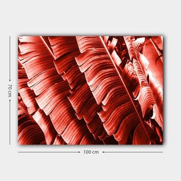 Canvastavla 70x100 cm - Abstrakt komposition av växtblad i djupa röda nyanser - Röd / Mörkröd - Inredning - Tavlor & posters - Canvastavla