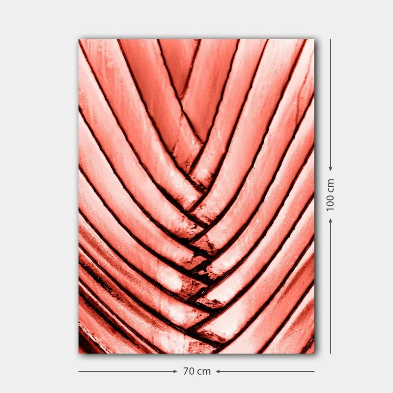 Canvastavla 70x100 cm - Abstrakt komposition med böljande linjer i rosa nyanser - Rosa / Svart - Inredning - Tavlor & posters - Canvastavla