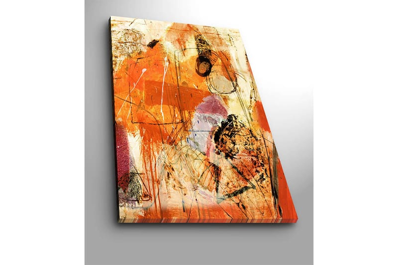 Canvastavla 70x100 cm - Abstrakt komposition med dominanta orangea och röda toner som skapar en energisk känsla - Orange / Röd / Ljusbeige - Inredning - Tavlor & posters - Canvastavla
