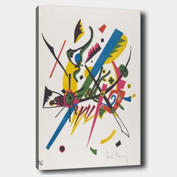 Canvastavla 70x100 cm - Abstrakt komposition med dynamiska linjer och former som skapar en känsla av rörelse - Grön / Blå / Gul - Inredning - Tavlor & posters - Canvastavla