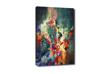 Canvastavla 70x100 cm - Abstrakt komposition med färgstarka former och dynamiska linjer - Röd / Grön / Blå - Inredning - Tavlor & posters - Canvastavla