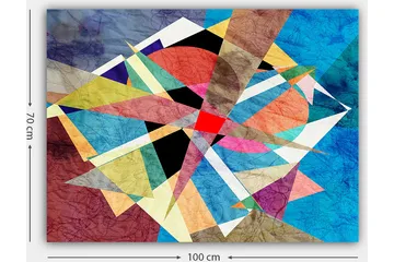 Canvastavla 70x100 cm - Abstrakt komposition med geometriska former i livliga färger - Blå / Röd / Svart - Inredning - Tavlor & posters - Canvastavla