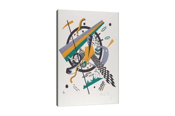 Canvastavla 70x100 cm - Abstrakt komposition med geometriska former och dynamiska linjer - Grön / Gul / Svart - Inredning - Tavlor & posters - Canvastavla