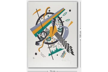 Canvastavla 70x100 cm - Abstrakt komposition med geometriska former och dynamiska linjer - Grön / Gul / Svart - Inredning - Tavlor & posters - Canvastavla