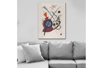 Canvastavla 70x100 cm - Abstrakt komposition med geometriska former och dynamiska linjer - Röd / Blå / Svart - Inredning - Tavlor & posters - Canvastavla