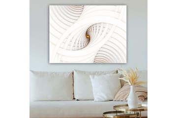 Canvastavla 70x100 cm - Abstrakt komposition med spiraler som skapar en illusion av djup och rörelse - Vit / Beige / Guld - Inredning - Tavlor & posters - Canvastavla