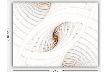 Canvastavla 70x100 cm - Abstrakt komposition med spiraler som skapar en illusion av djup och rörelse - Vit / Beige / Guld - Inredning - Tavlor & posters - Canvastavla