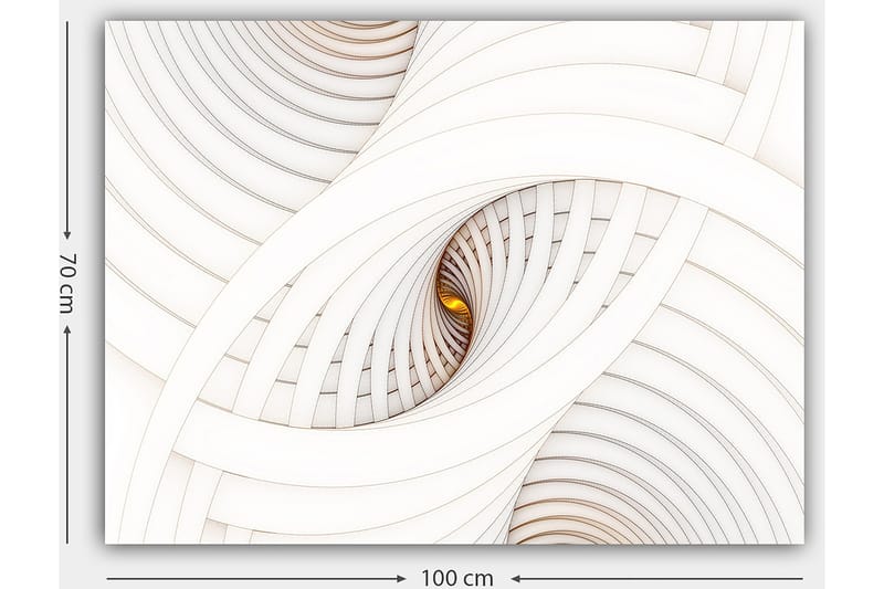Canvastavla 70x100 cm - Abstrakt komposition med spiraler som skapar en illusion av djup och rörelse - Vit / Beige / Guld - Inredning - Tavlor & posters - Canvastavla