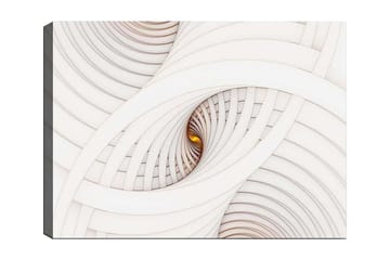 Canvastavla 70x100 cm - Abstrakt komposition med spiraler som skapar en illusion av djup och rörelse - Vit / Beige / Guld - Inredning - Tavlor & posters - Canvastavla