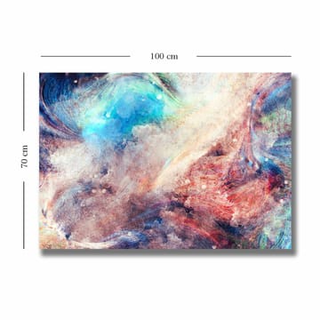 Canvastavla 70x100 cm - Abstrakt komposition med svävande färger som skapar en känsla av rörelse och djup - Blå / Röd / Beige - Inredning - Tavlor & posters - Canvastavla