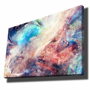 Canvastavla 70x100 cm - Abstrakt komposition med svävande färger som skapar en känsla av rörelse och djup - Blå / Röd / Beige - Inredning - Tavlor & posters - Canvastavla