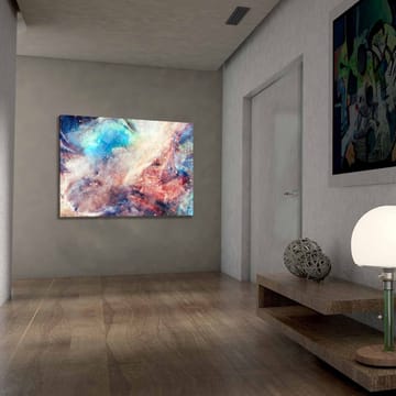 Canvastavla 70x100 cm - Abstrakt komposition med svävande färger som skapar en känsla av rörelse och djup - Blå / Röd / Beige - Inredning - Tavlor & posters - Canvastavla