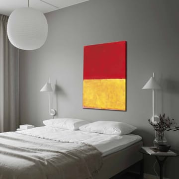 Canvastavla 70x100 cm - Abstrakt konst med en röd övre del och en gyllene nedre del - Röd / Guld - Inredning - Tavlor & posters - Canvastavla