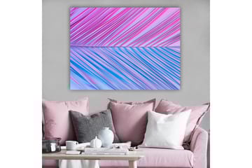 Canvastavla 70x100 cm - Abstrakt konstverk med diagonala linjer i rosa och blå toner - Rosa / Blå - Inredning - Tavlor & posters - Canvastavla