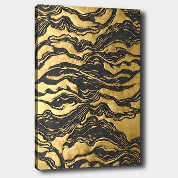 Canvastavla 70x100 cm - Abstrakt konstverk med vågiga mönster i guld och svart - Guld / Svart - Inredning - Tavlor & posters - Canvastavla