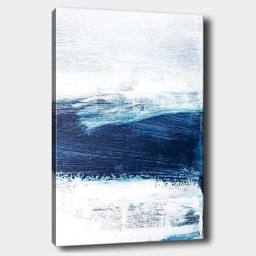 Canvastavla 70x100 cm - Abstrakt landskap med blå och vita nyanser som skapar en känsla av djup och rörelse - Mörkblå / Ljusblå / Vit - Inredning - Tavlor & posters - Canvastavla