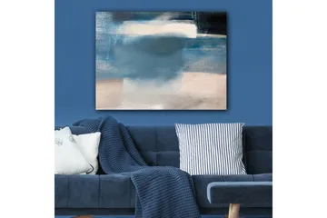 Canvastavla 70x100 cm - Abstrakt landskap med mjuka blå nyanser och ljusa inslag - Mörkblå / Ljusblå / Vit - Inredning - Tavlor & posters - Canvastavla