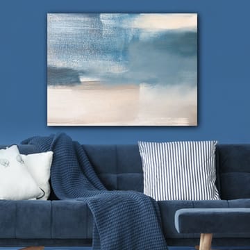 Canvastavla 70x100 cm - Abstrakt landskap med mjuka blå och beige nyanser som skapar en lugn atmosfär - Blå / Beige - Inredning - Tavlor & posters - Canvastavla