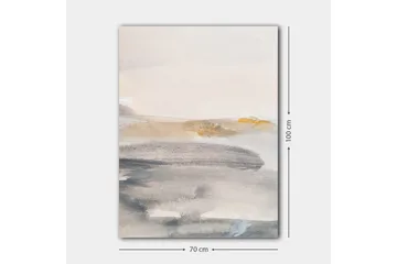 Canvastavla 70x100 cm - Abstrakt landskap med mjuka färgövergångar - Grå / Beige / Ljusblå - Inredning - Tavlor & posters - Canvastavla