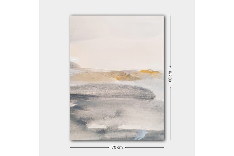 Canvastavla 70x100 cm - Abstrakt landskap med mjuka färgövergångar - Grå / Beige / Ljusblå - Inredning - Tavlor & posters - Canvastavla