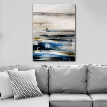 Canvastavla 70x100 cm - Abstrakt landskap med mjuka färgövergångar i blått och grått - Blå / Grå / Beige - Inredning - Tavlor & posters - Canvastavla