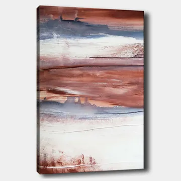 Canvastavla 70x100 cm - Abstrakt landskap med mjuka färgövergångar i jordtoner - Rödbrun / Grå / Vit - Inredning - Tavlor & posters - Canvastavla