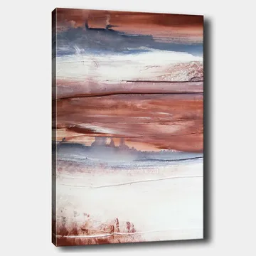 Canvastavla 70x100 cm - Abstrakt landskap med mjuka färgövergångar i jordtoner - Rödbrun / Grå / Vit - Inredning - Tavlor & posters - Canvastavla