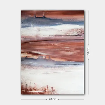 Canvastavla 70x100 cm - Abstrakt landskap med mjuka färgövergångar i jordtoner - Rödbrun / Grå / Vit - Inredning - Tavlor & posters - Canvastavla