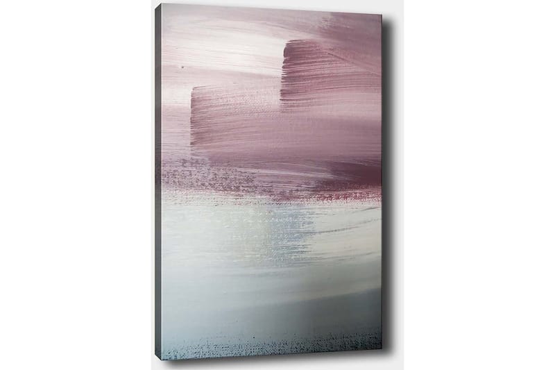Canvastavla 70x100 cm - Abstrakt landskap med mjuka färgövergångar i rosa och blå nyanser - Rosa / Blå / Grå - Inredning - Tavlor & posters - Canvastavla