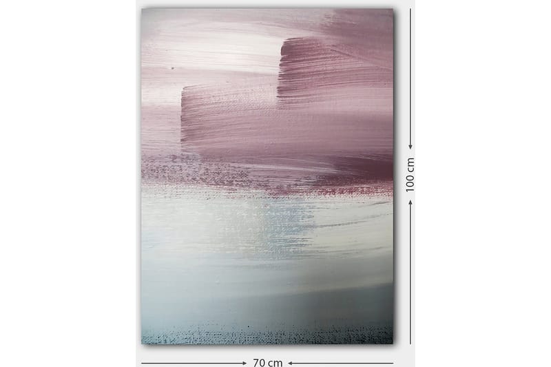 Canvastavla 70x100 cm - Abstrakt landskap med mjuka färgövergångar i rosa och blå nyanser - Rosa / Blå / Grå - Inredning - Tavlor & posters - Canvastavla