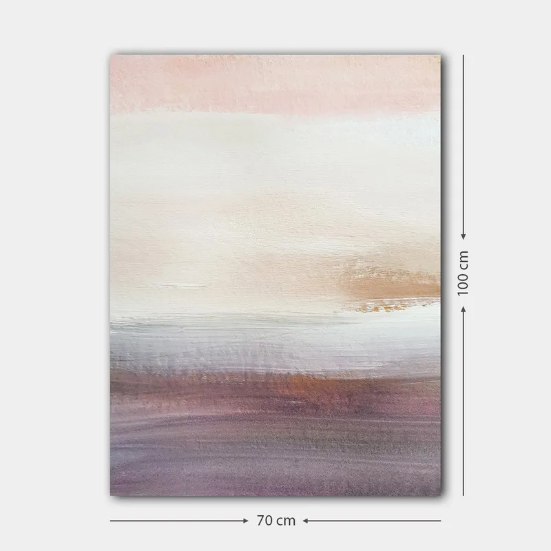 Canvastavla 70x100 cm - Abstrakt landskap med mjuka färgövergångar i pastelltoner - Ljusrosa / Beige / Lila - Inredning - Tavlor & posters - Canvastavla