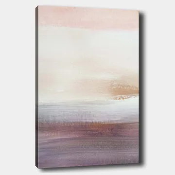 Canvastavla 70x100 cm - Abstrakt landskap med mjuka färgövergångar i pastelltoner - Ljusrosa / Beige / Lila - Inredning - Tavlor & posters - Canvastavla