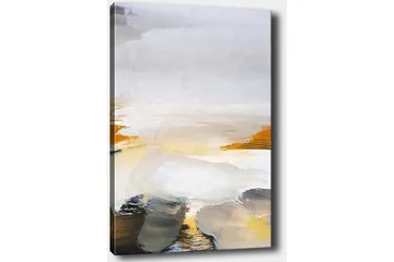 Canvastavla 70x100 cm - Abstrakt landskap med mjuka färgövergångar och ljusa toner - Grå / Vit / Gul - Inredning - Tavlor & posters - Canvastavla