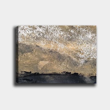 Canvastavla 70x100 cm - Abstrakt landskap med mjuka former och texturer i jordnära toner - Guld / Svart / Beige - Inredning - Tavlor & posters - Canvastavla