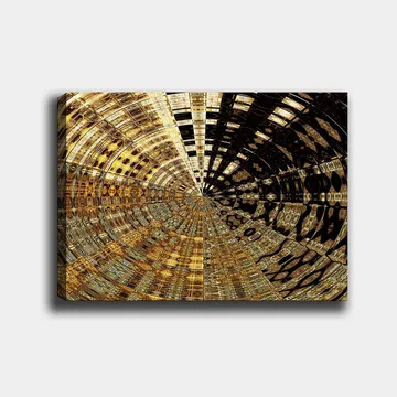 Canvastavla 70x100 cm - Abstrakt mönster med cirkulära former i guld och svart - Guld / Svart - Inredning - Tavlor & posters - Canvastavla