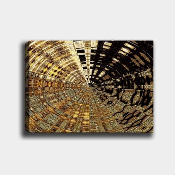 Canvastavla 70x100 cm - Abstrakt mönster med cirkulära former i guld och svart - Guld / Svart - Inredning - Tavlor & posters - Canvastavla