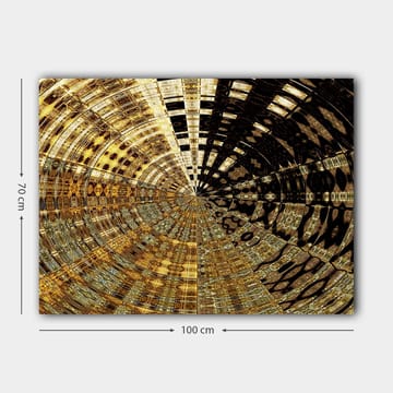 Canvastavla 70x100 cm - Abstrakt mönster med cirkulära former i guld och svart - Guld / Svart - Inredning - Tavlor & posters - Canvastavla