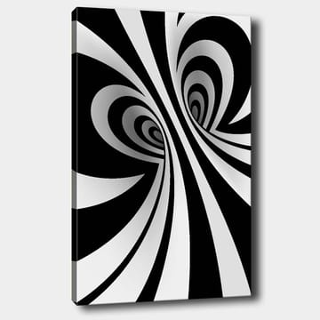 Canvastavla 70x100 cm - Abstrakt svartvitt mönster med svängande linjer som skapar en illusion av djup - Svart / Vitt / Grått - Inredning - Tavlor & posters - Canvastavla