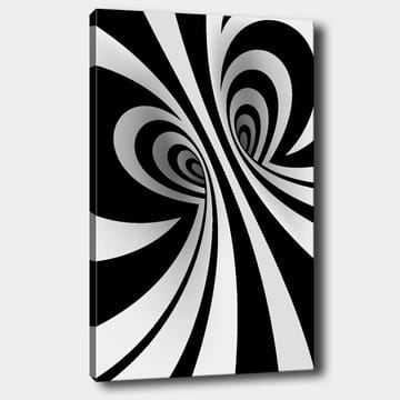Canvastavla 70x100 cm - Abstrakt svartvitt mönster med svängande linjer som skapar en illusion av djup - Svart / Vitt / Grått - Inredning - Tavlor & posters - Canvastavla