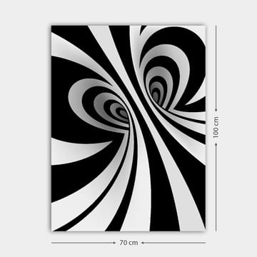 Canvastavla 70x100 cm - Abstrakt svartvitt mönster med svängande linjer som skapar en illusion av djup - Svart / Vitt / Grått - Inredning - Tavlor & posters - Canvastavla