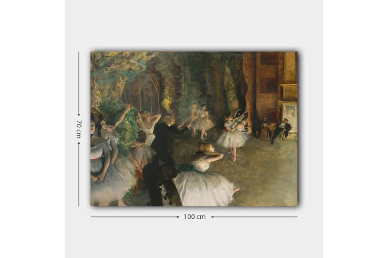 Canvastavla 70x100 cm - Balettföreställning med dansande ballerinas i fokus - Vit / Grön / Brun - Inredning - Tavlor & posters - Canvastavla