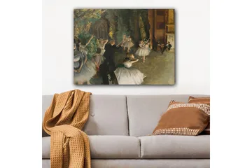 Canvastavla 70x100 cm - Balettföreställning med dansande ballerinas i fokus - Vit / Grön / Brun - Inredning - Tavlor & posters - Canvastavla