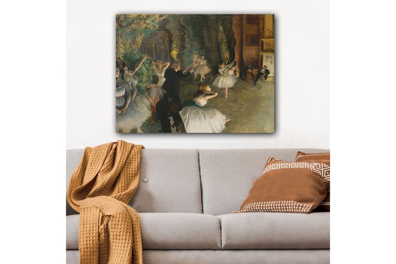 Canvastavla 70x100 cm - Balettföreställning med dansande ballerinas i fokus - Vit / Grön / Brun - Inredning - Tavlor & posters - Canvastavla